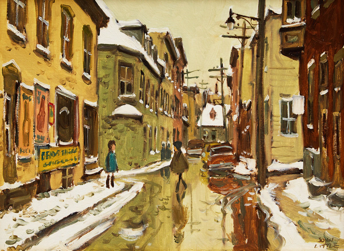 John Little, Rue Latourelle, Quebec, oil on canvas board, 1965