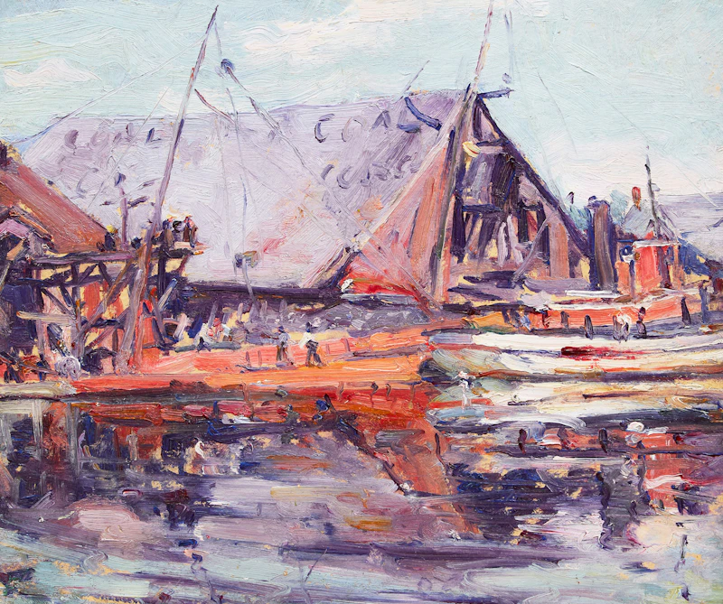 Coal Schooners, Kingston Harbour by Manly Edward MacDonald