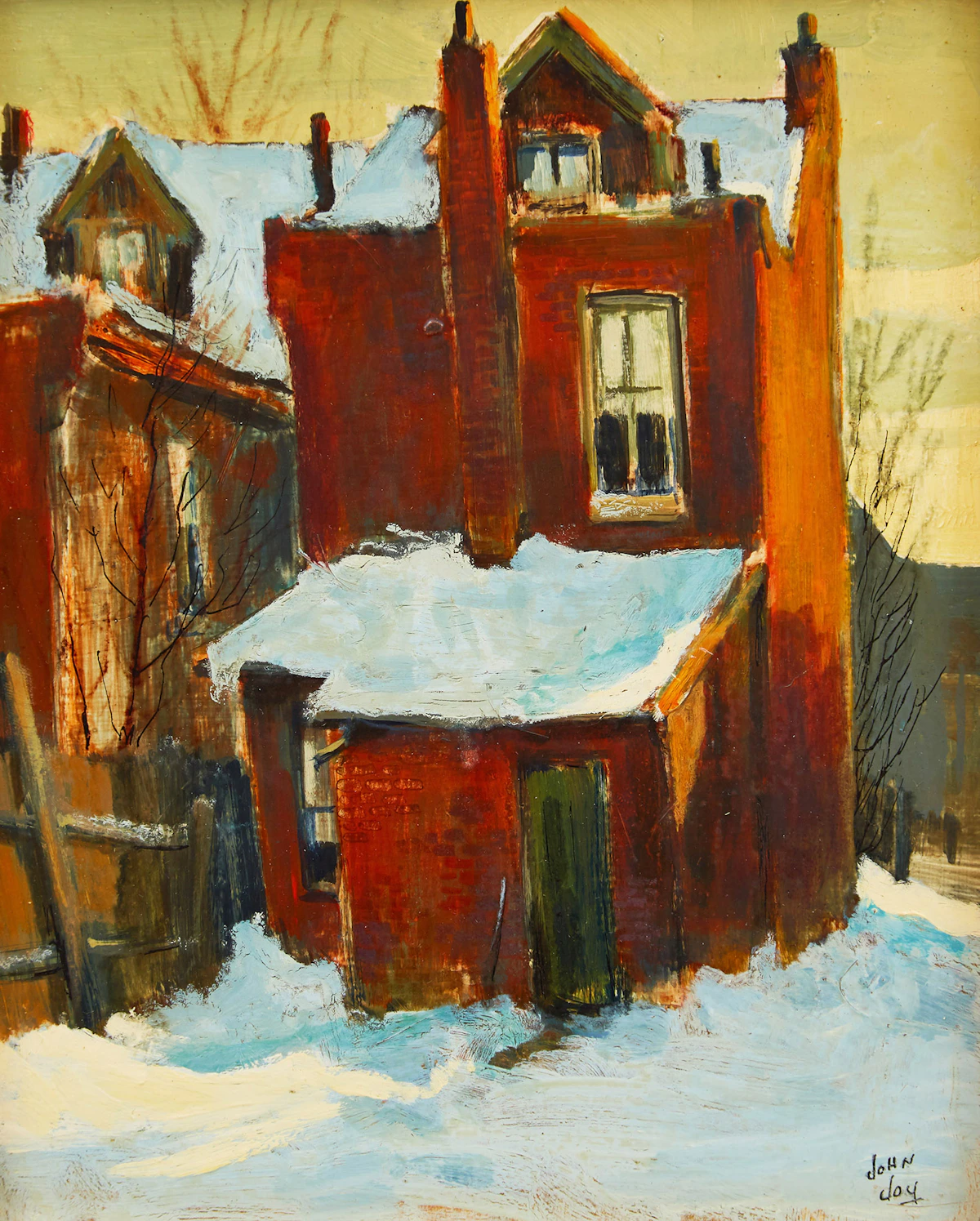 John Joy, Sherbourne Street, oil on masonite