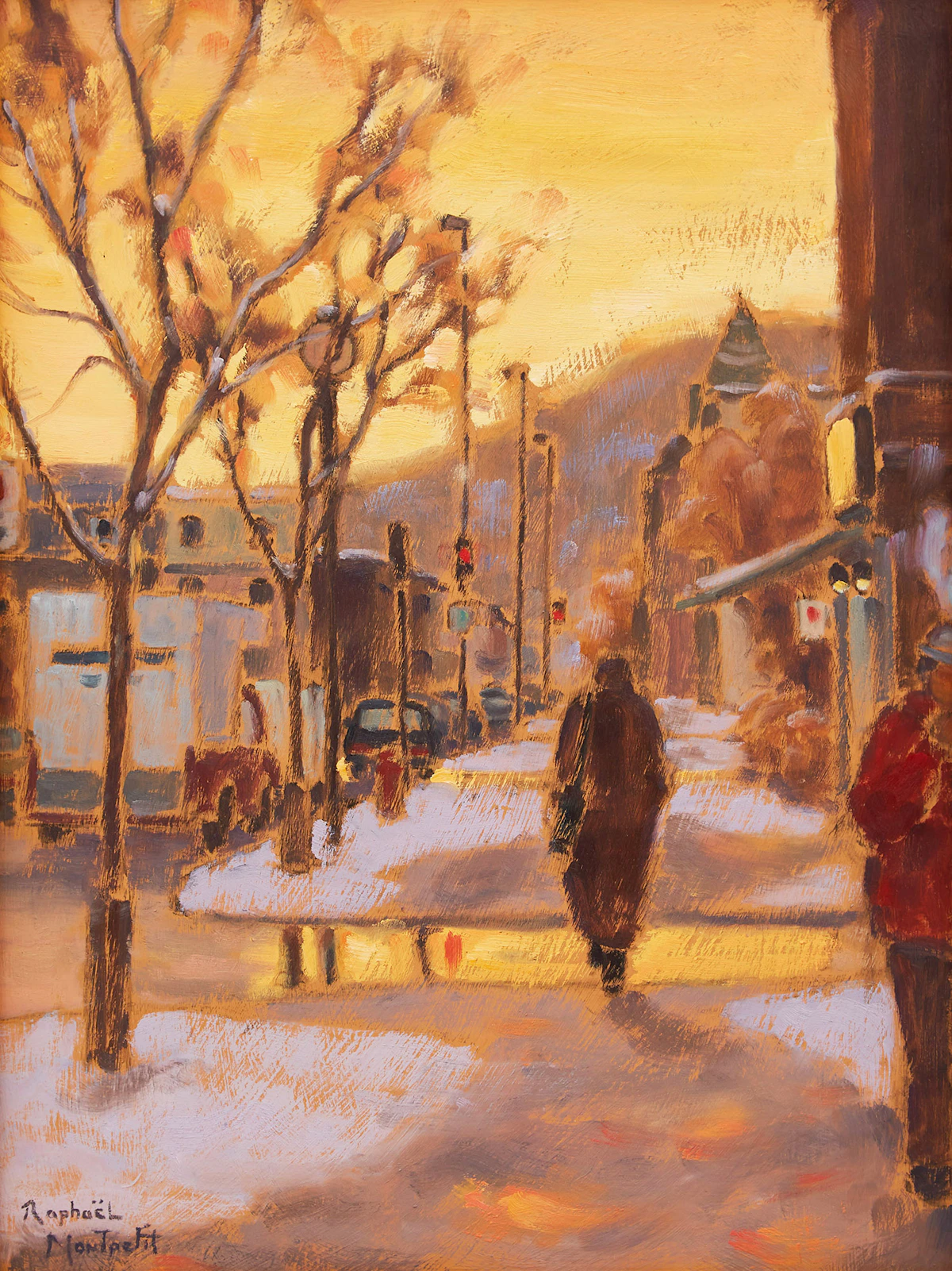 Raphael Montpetit, Matin Dore, oil on masonite