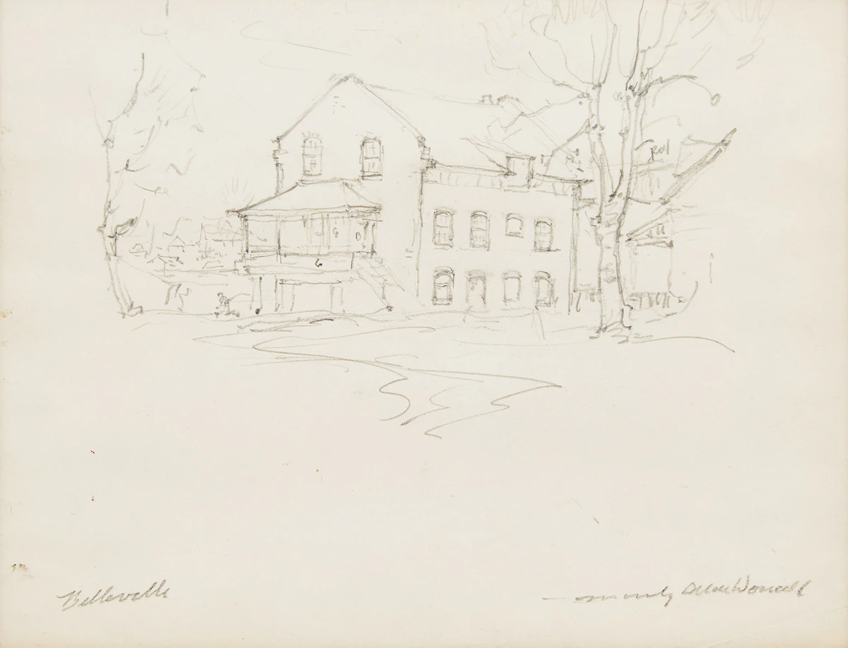Manly Edward MacDonald, Belleville, pencil drawing