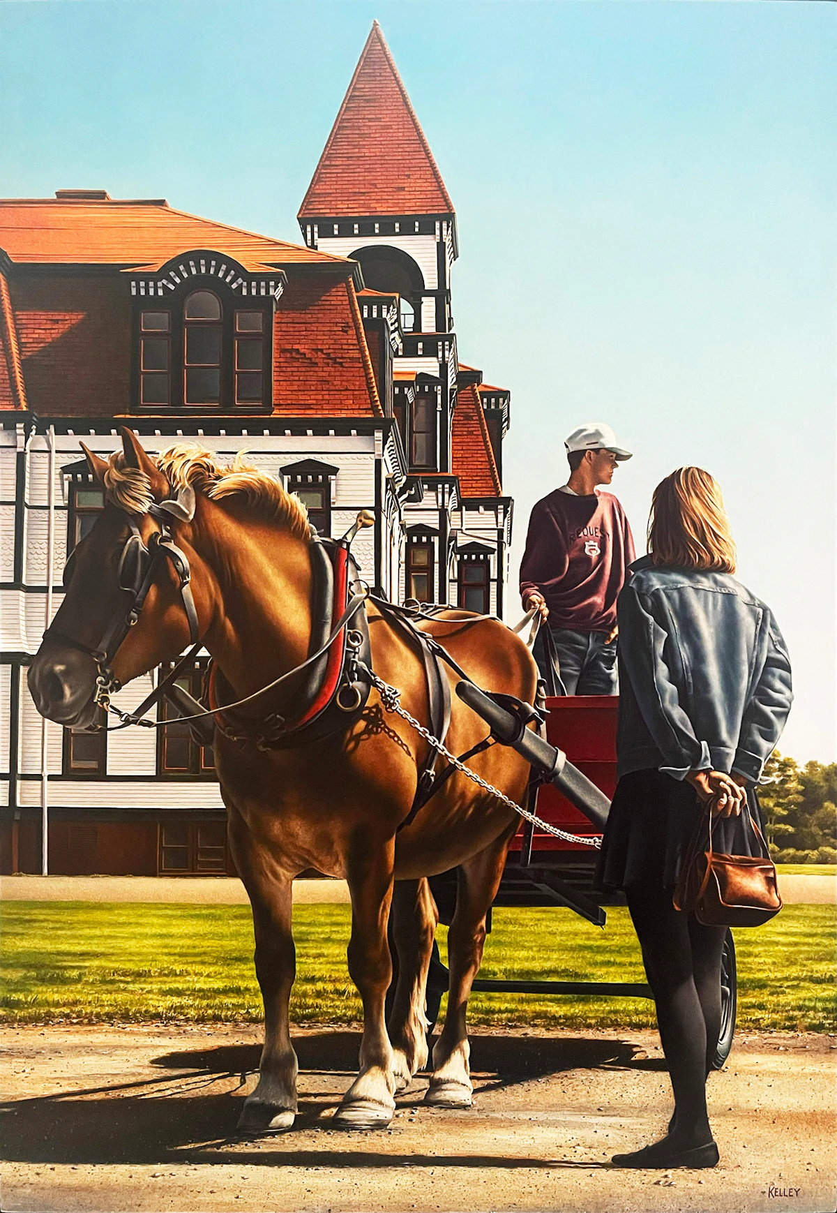 Paul Kelley, At the Academy, oil on masonite