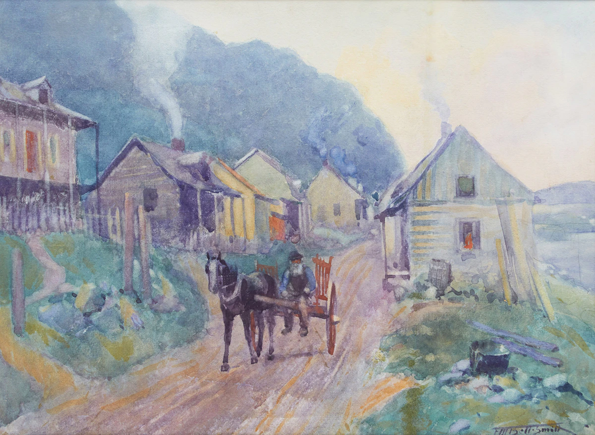 Frederic Marlett Bell-Smith, Village Malbaie, Quebec, watercolour