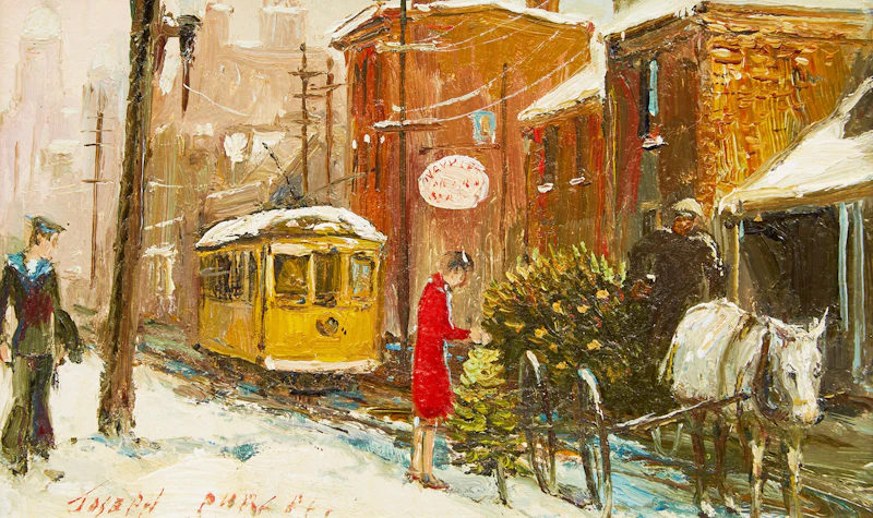 Winter Street Scene by Joseph Purcell