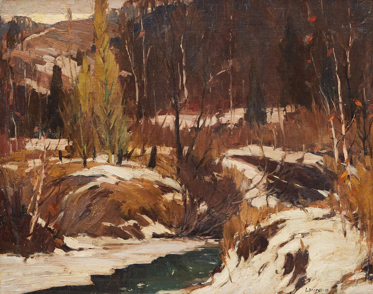 Frank Leonard Brooks, Winter Landscape, oil on board, 1935