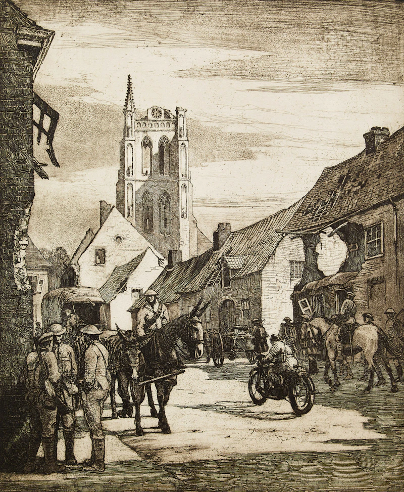 The Road to Ypres through Vlamertinge by Cyril Henry Barraud