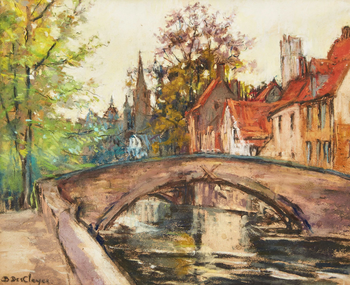 Berthe Des Clayes, European Landscape, pastel on paper
