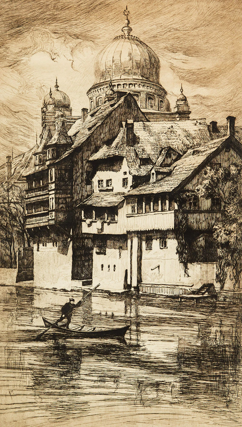 Alte Hanser an der Pegnitz, Nuremberg by Frank Milton Armington