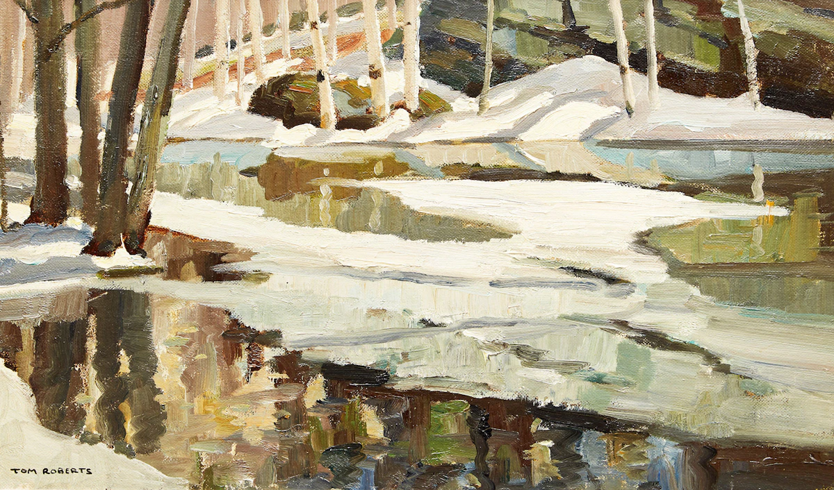 Thomas Keith Roberts, Spring Ice - Speyside, oil on board