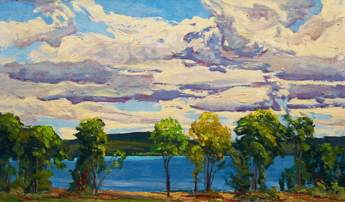Paul Rodrik, Summer Landscape, oil on board