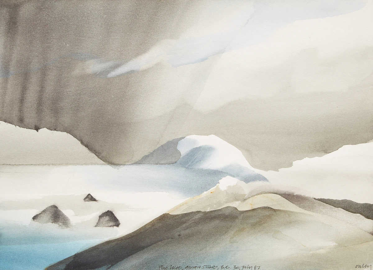 Toni Onley, Pine Islet, Georgia Strait, B.C. , watercolour on paper, 1987