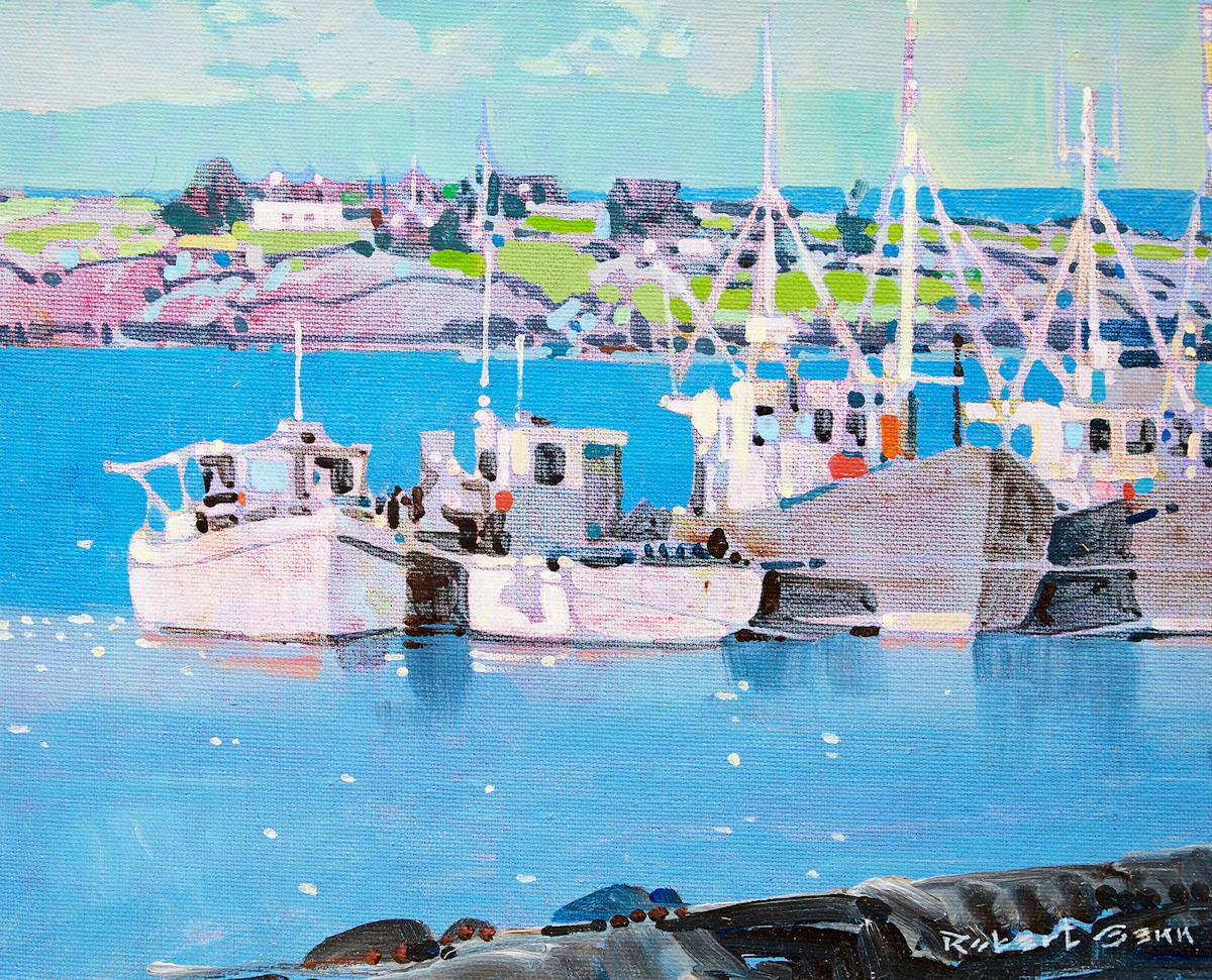 Robert Genn, Harbour Concarneau, Brittany, acrylic on board, 1987