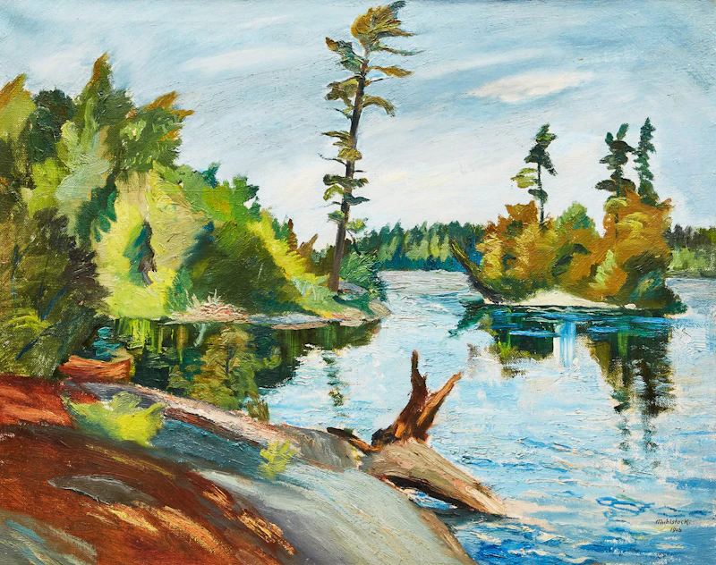 Lake with Pines by Louis Muhlstock