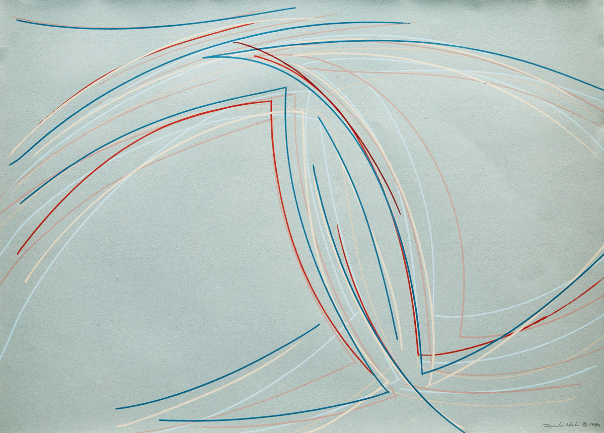 Sheila Maki, Into the Circle; Untitled Abstraction , two acrylics on paper