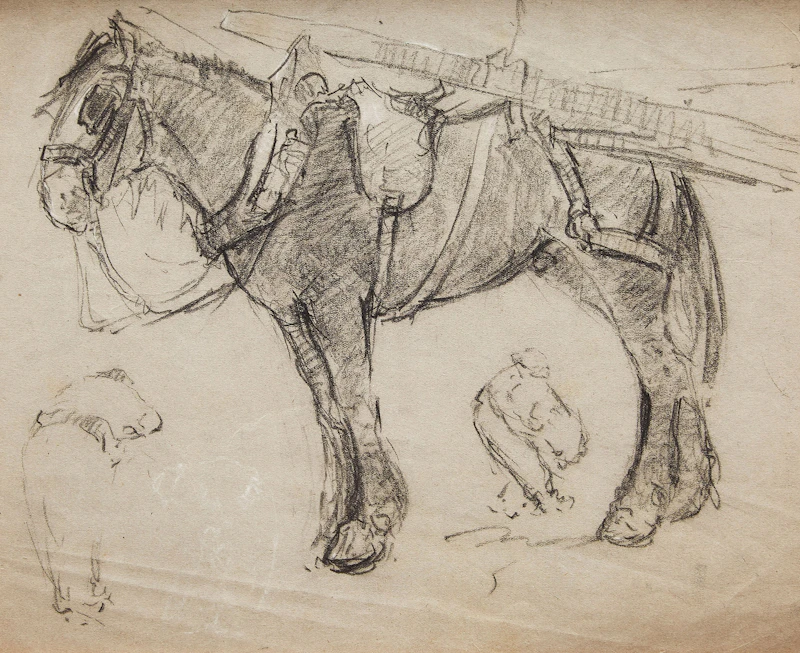Horse and Figures by Manly Edward MacDonald