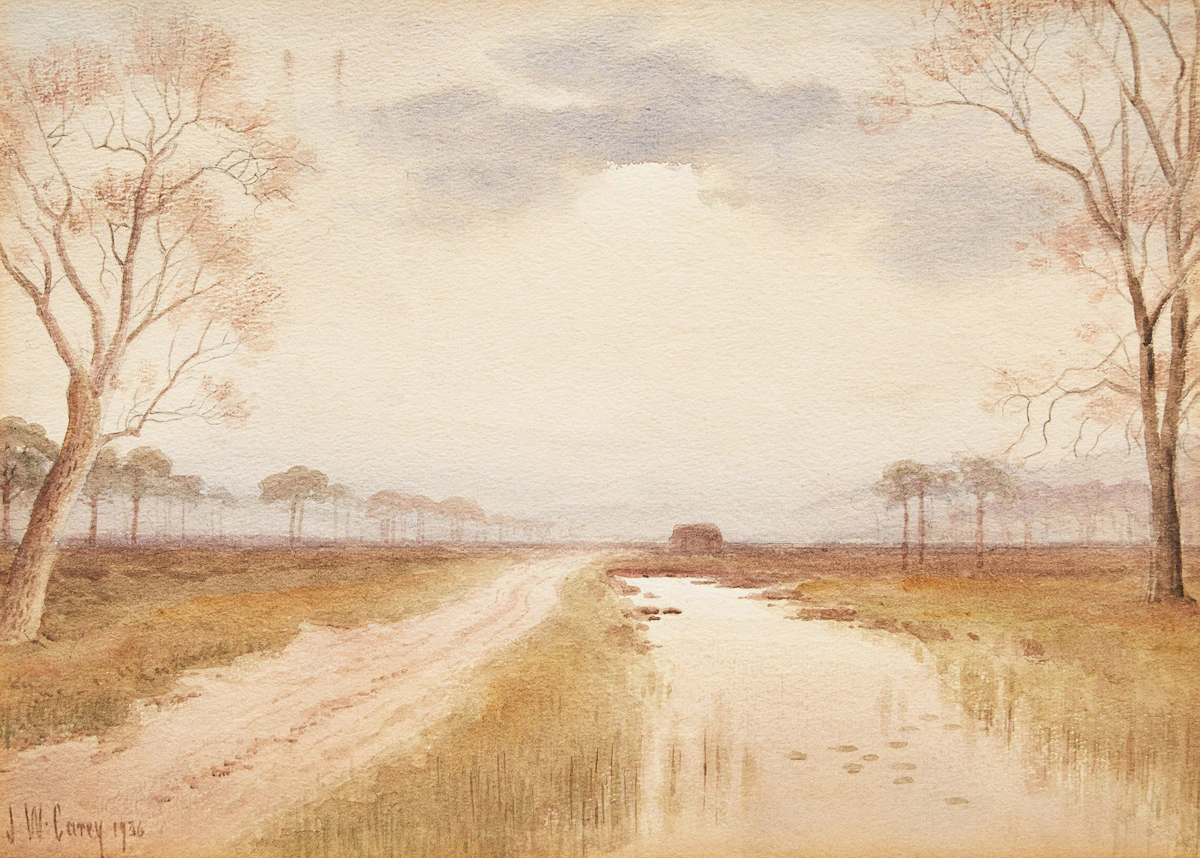 Joseph William Carey, Landscape, watercolour, 1936