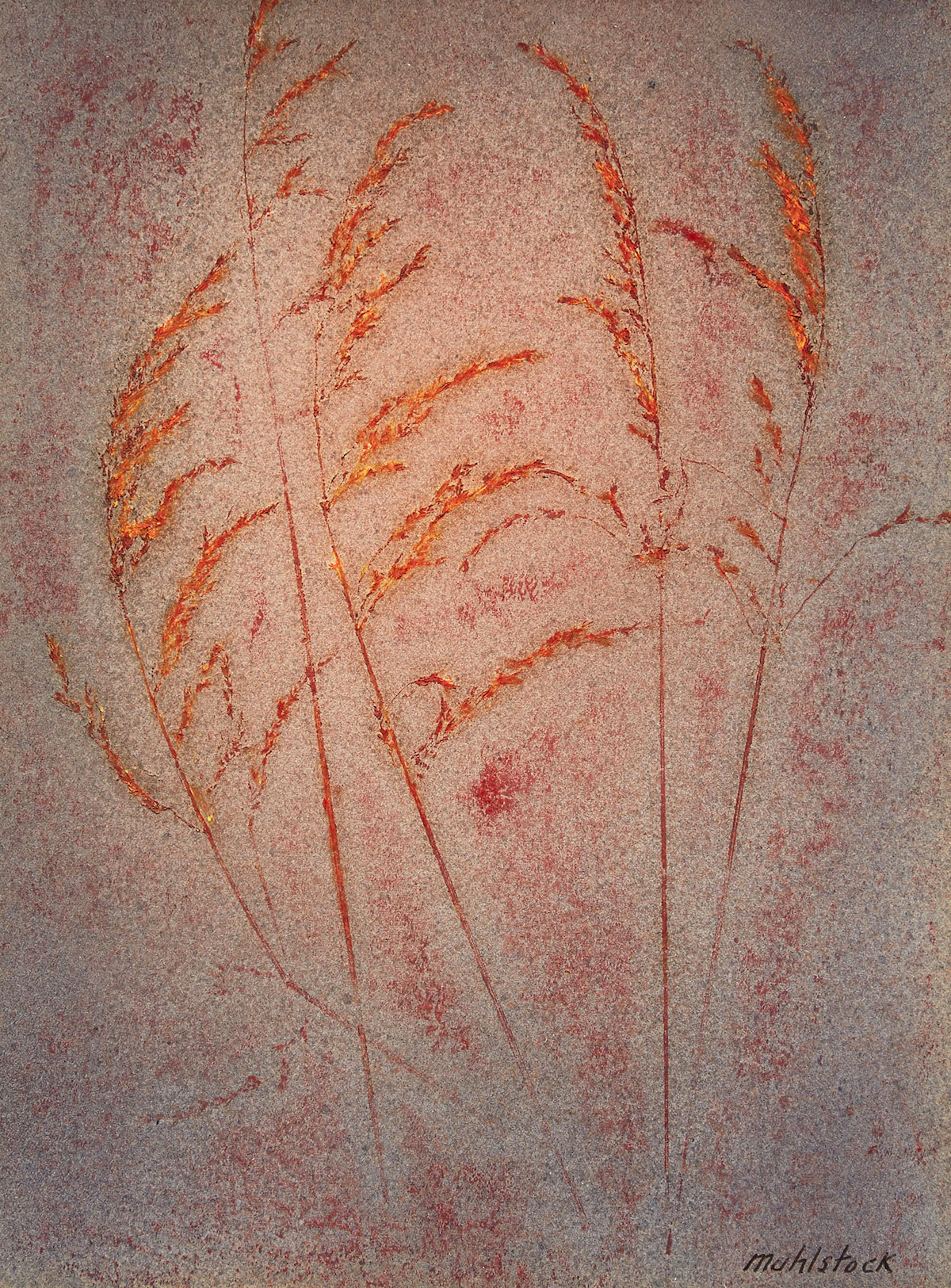 Louis Muhlstock, Grass, oil on paper