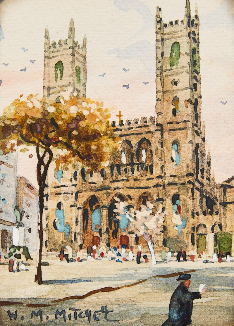 Notre Dame Church of Montreal; A Winter’s Afternoon; A Street Corner in the Old City of Quebec; In the Historic Old Province of Quebec by Willard Morse Mitchell
