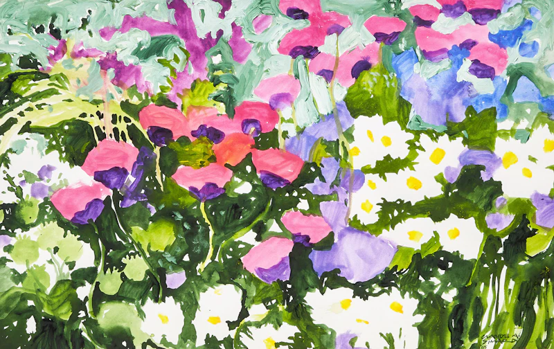 Poppies and Daisies by Claude A. Simard