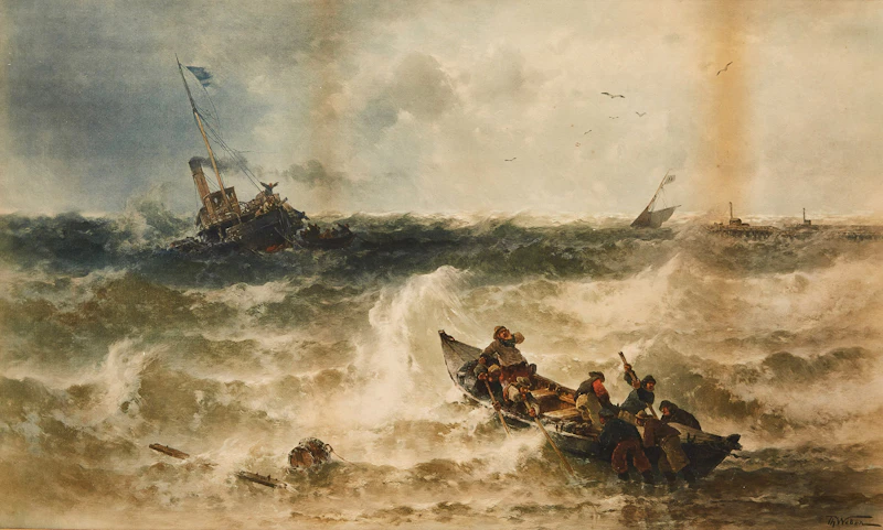 At Sea by Theodor Alexander Weber
