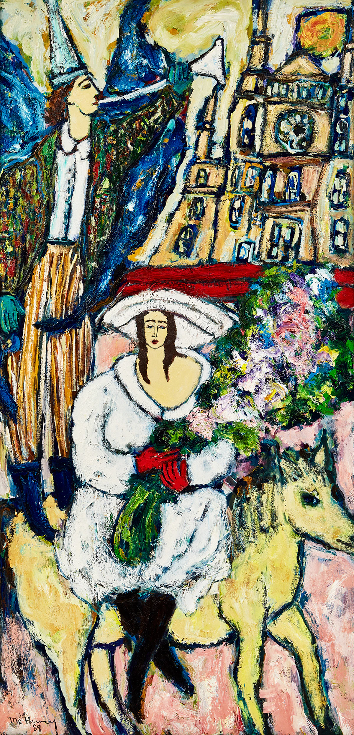 Monique Harvey, L’Annonce du marriage, oil on canvas, 1989