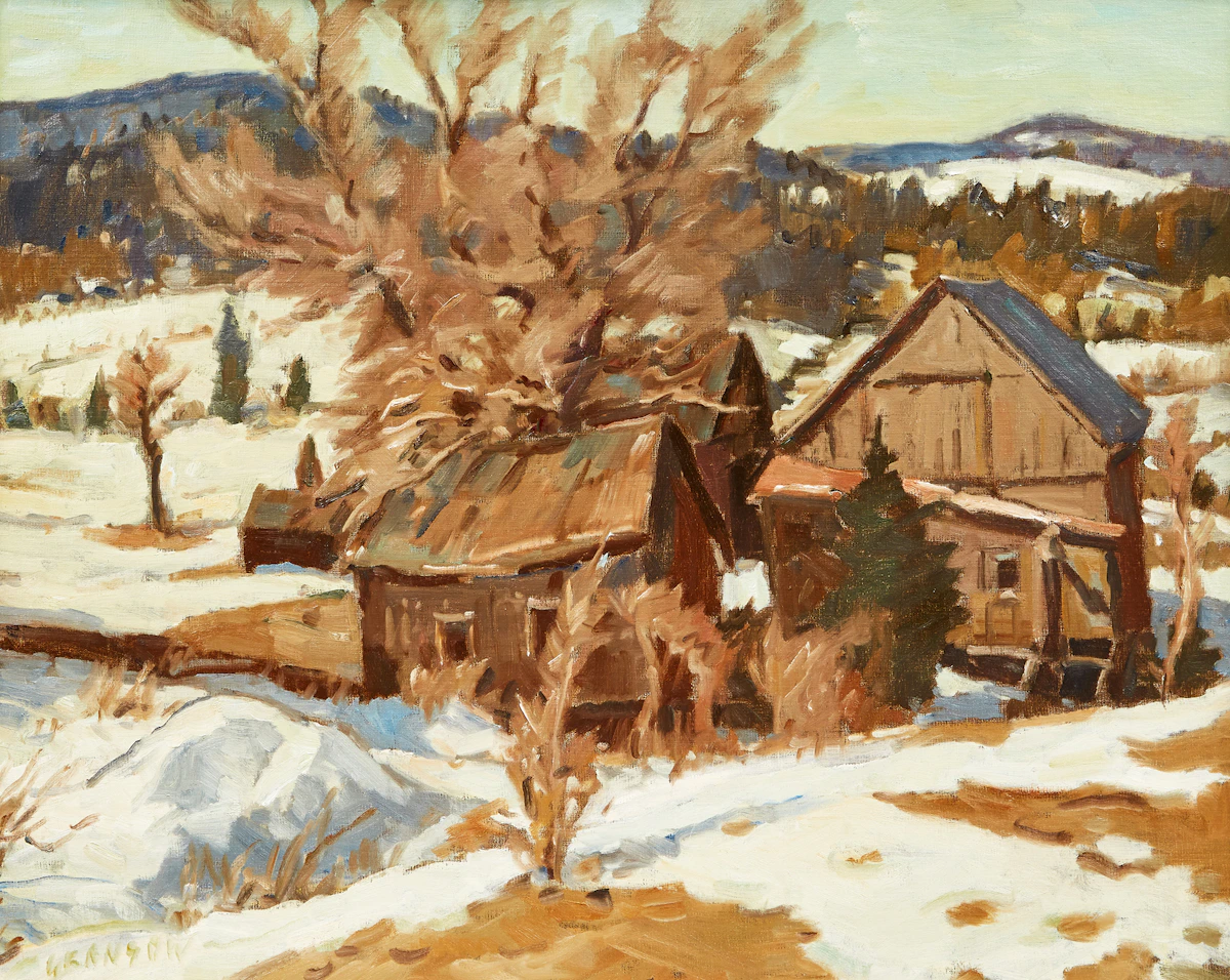 Helmut Gransow, Elders Barns, Christieville, oil on canvas board, 1981