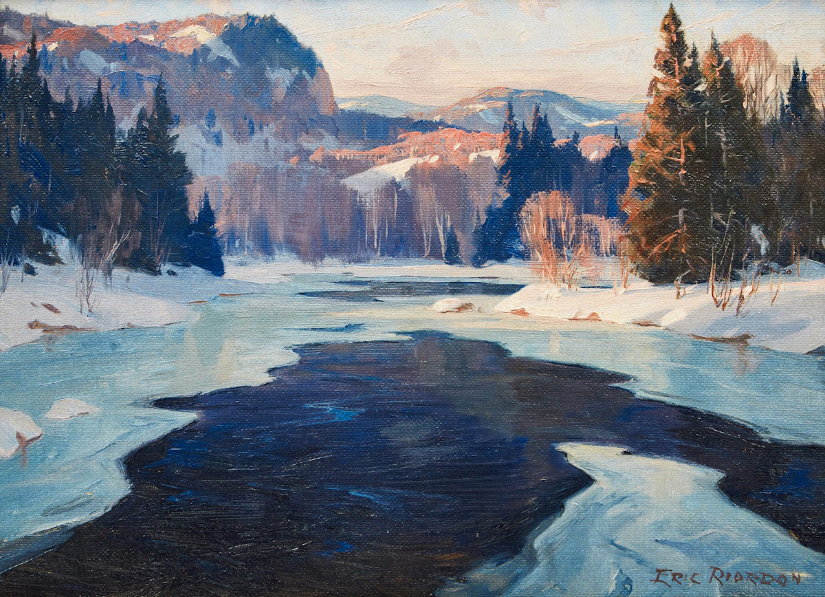 Eric Riordon, The Last Sunbeams, Laurentians (North River), oil on canvas, circa 1955