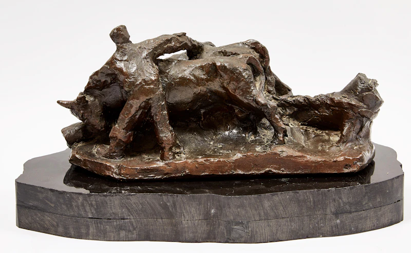 Les boeufs à la souche (Cattle Hauling a Tree Stump) by Alfred Laliberté