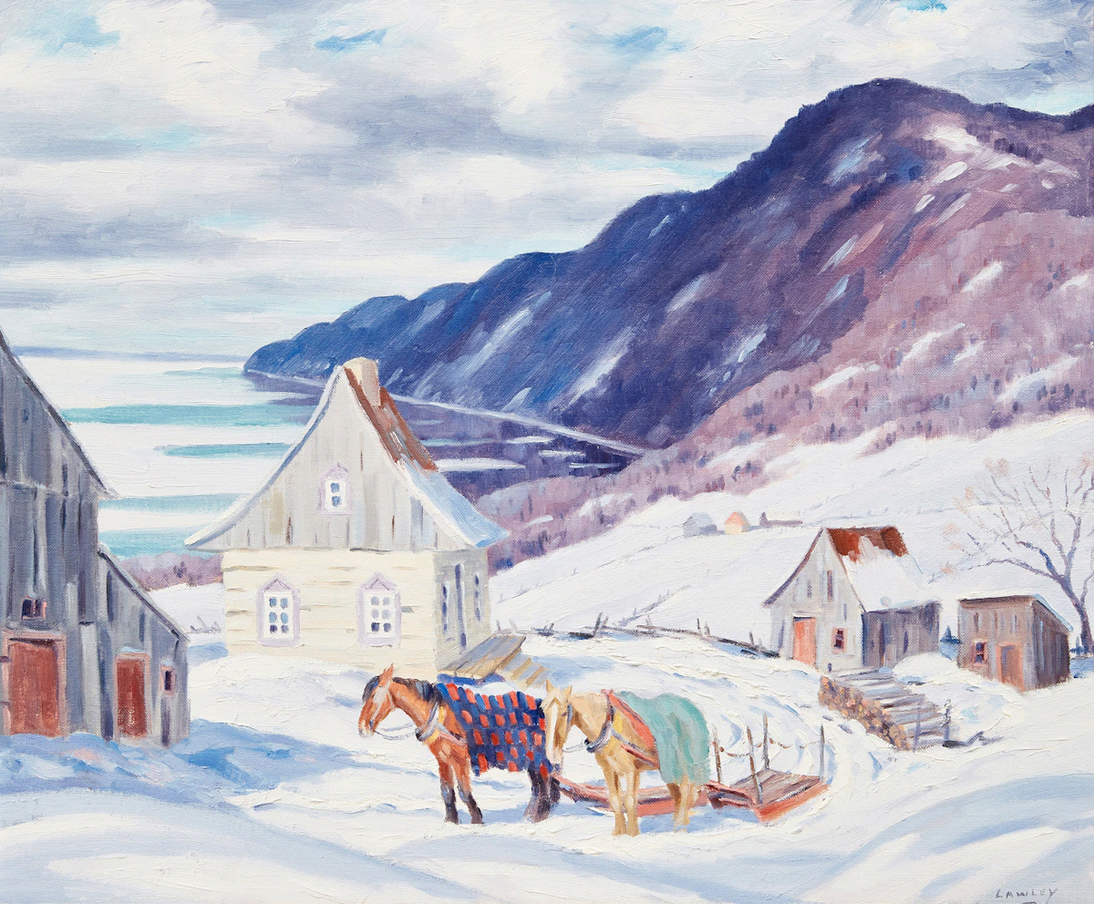 John Douglas Lawley, Baie St. Paul, oil on canvas board