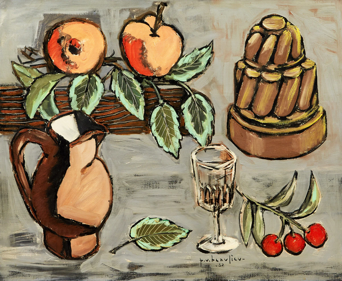 Paul-Vanier Beaulieu, Nature morte, oil on canvas, 1952