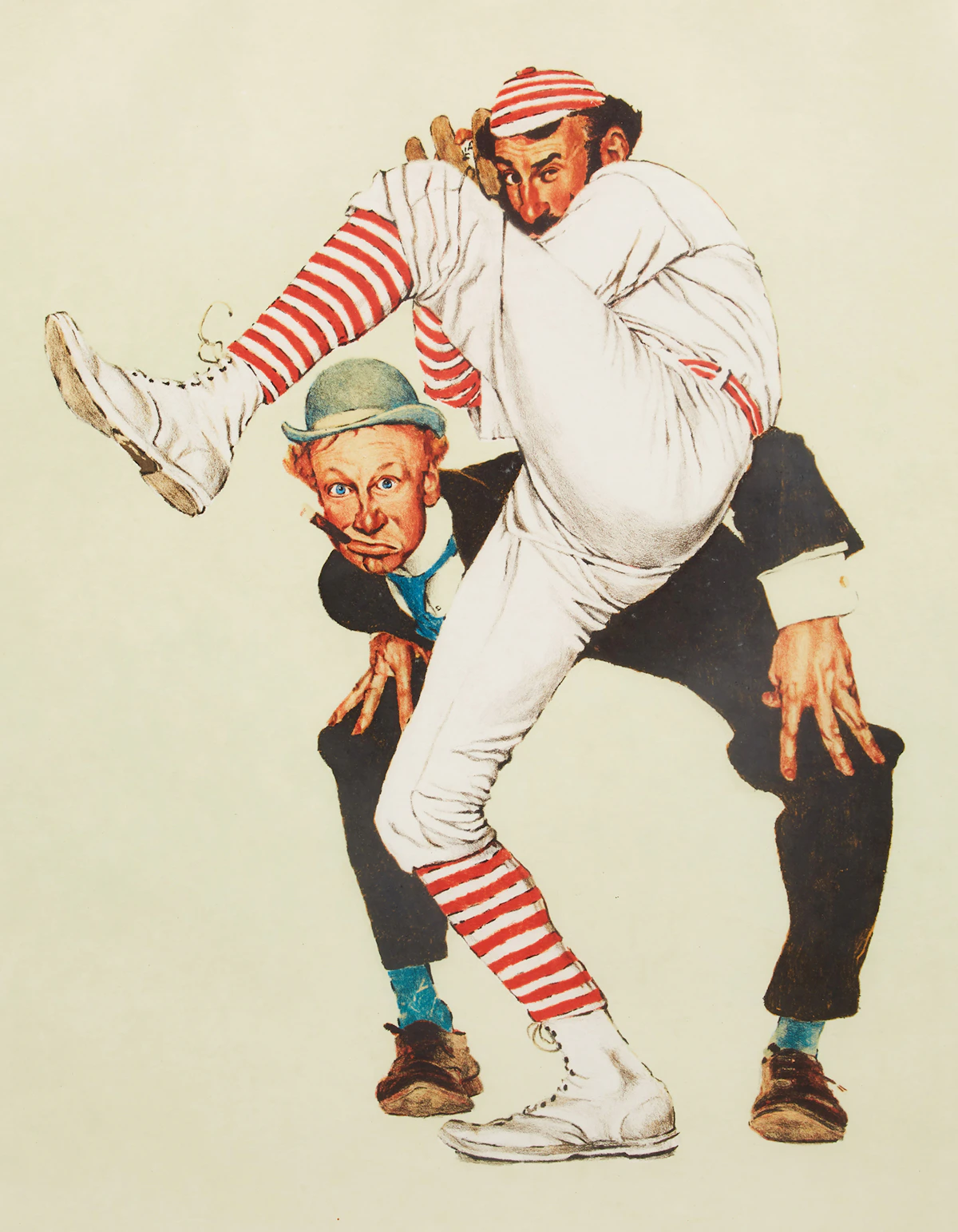 Norman Percevel Rockwell, The Wind Up, colour lithograph, 1976