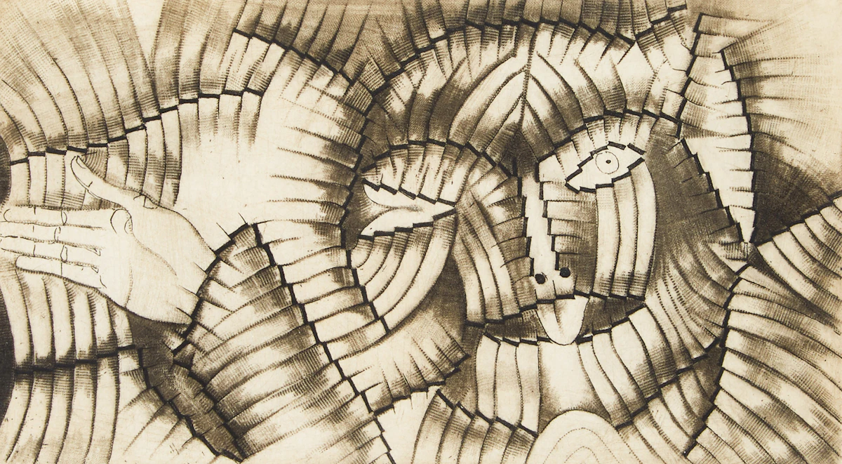Francesco Toledo, Cat, dry point and etching