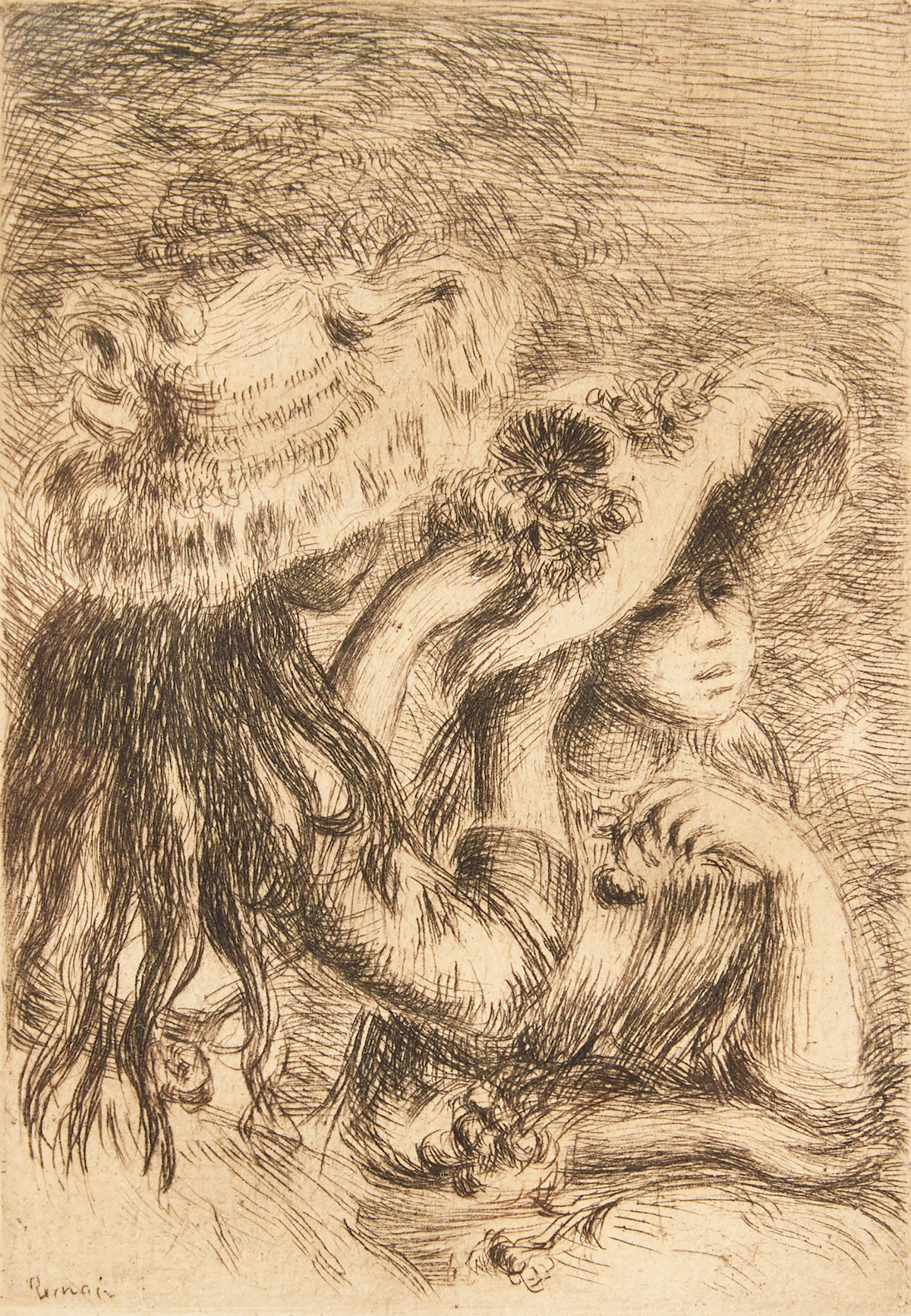 Pierre-Auguste Renoir, Le Chapeau Épinglé, etching