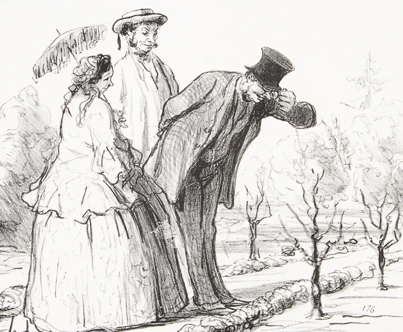 Les plaisirs de la villégiature, illustration from “Le Charivari” by Honoré-Victorin Daumier