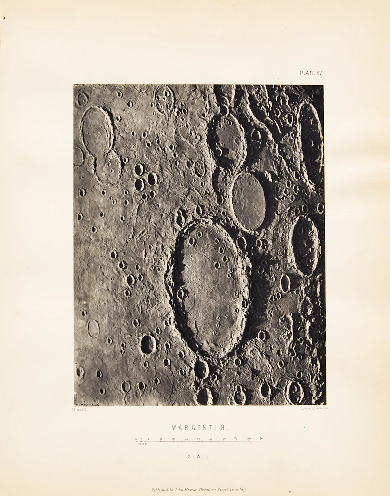 Wargentin (Plate 17 from The Moon: Considered as a Planet, a World and a Satellite) by James Nasmyth