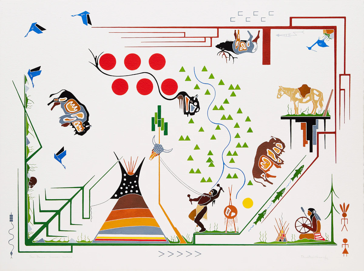 David B. Williams, Sun Dance - Summer Venture, acrylic on paper, 1997