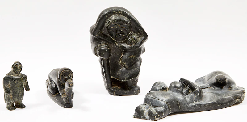 Four Inuit Sculptures by Various Artists