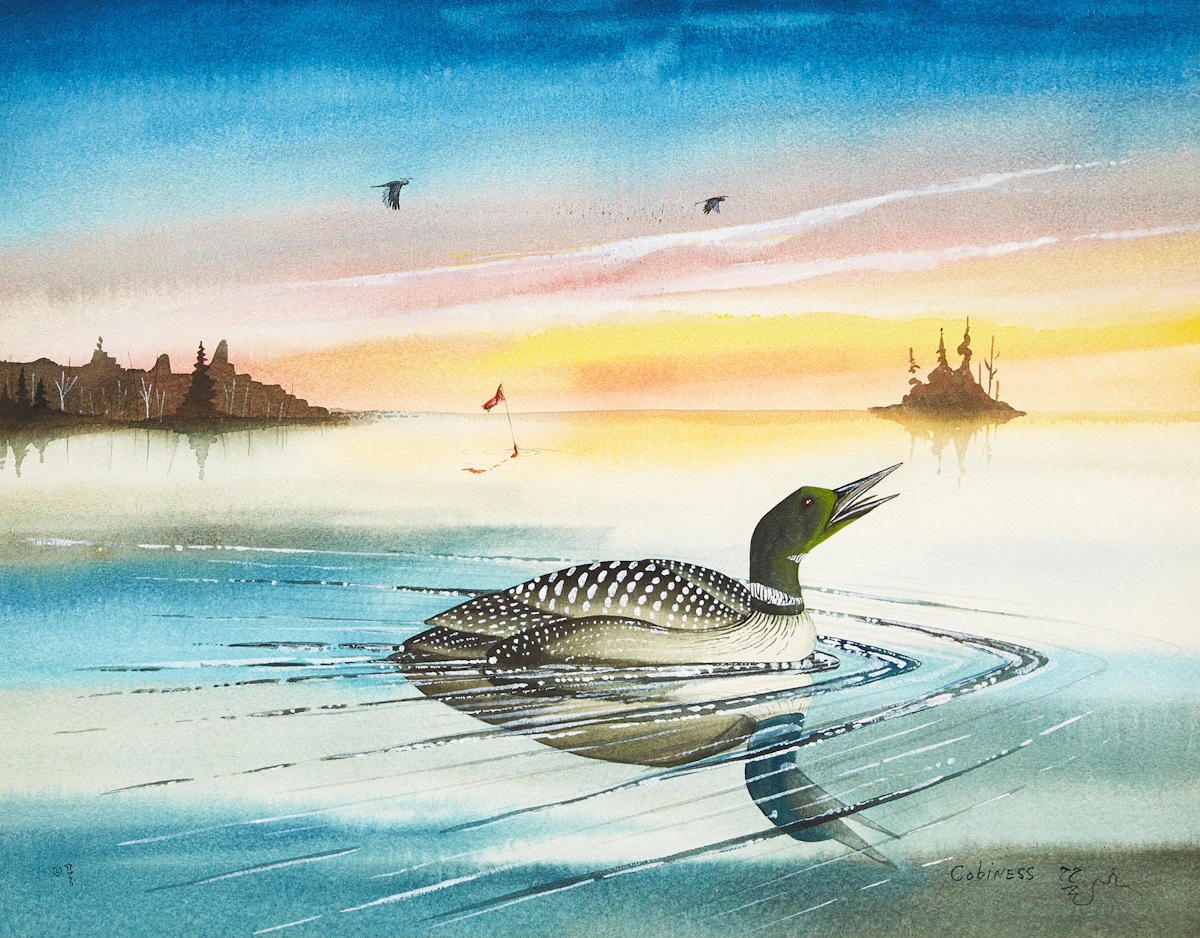 Eddy Cobiness, Loon, watercolour, 1997