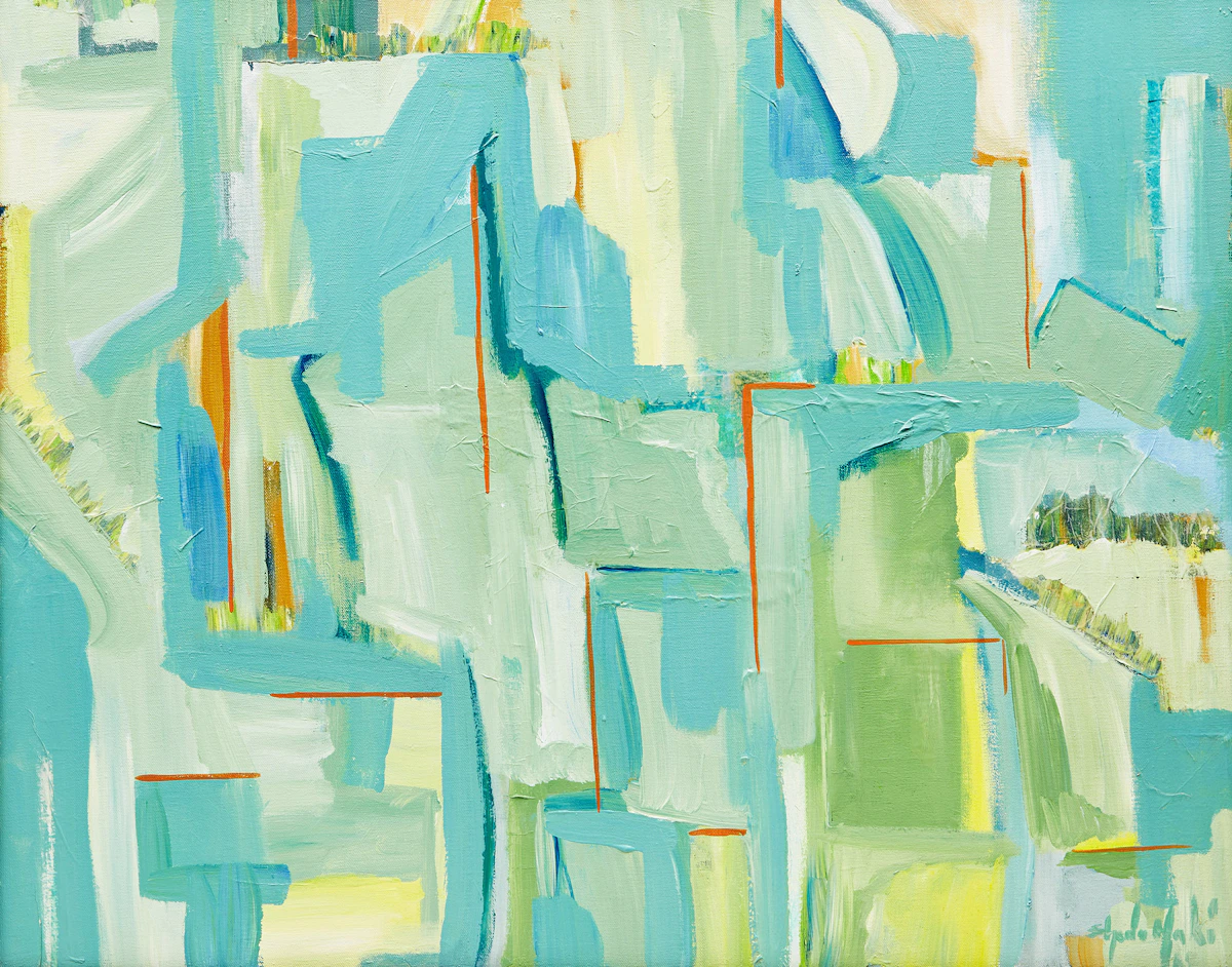 Sheila Maki, Abstraction, acrylic on canvas, 1960s