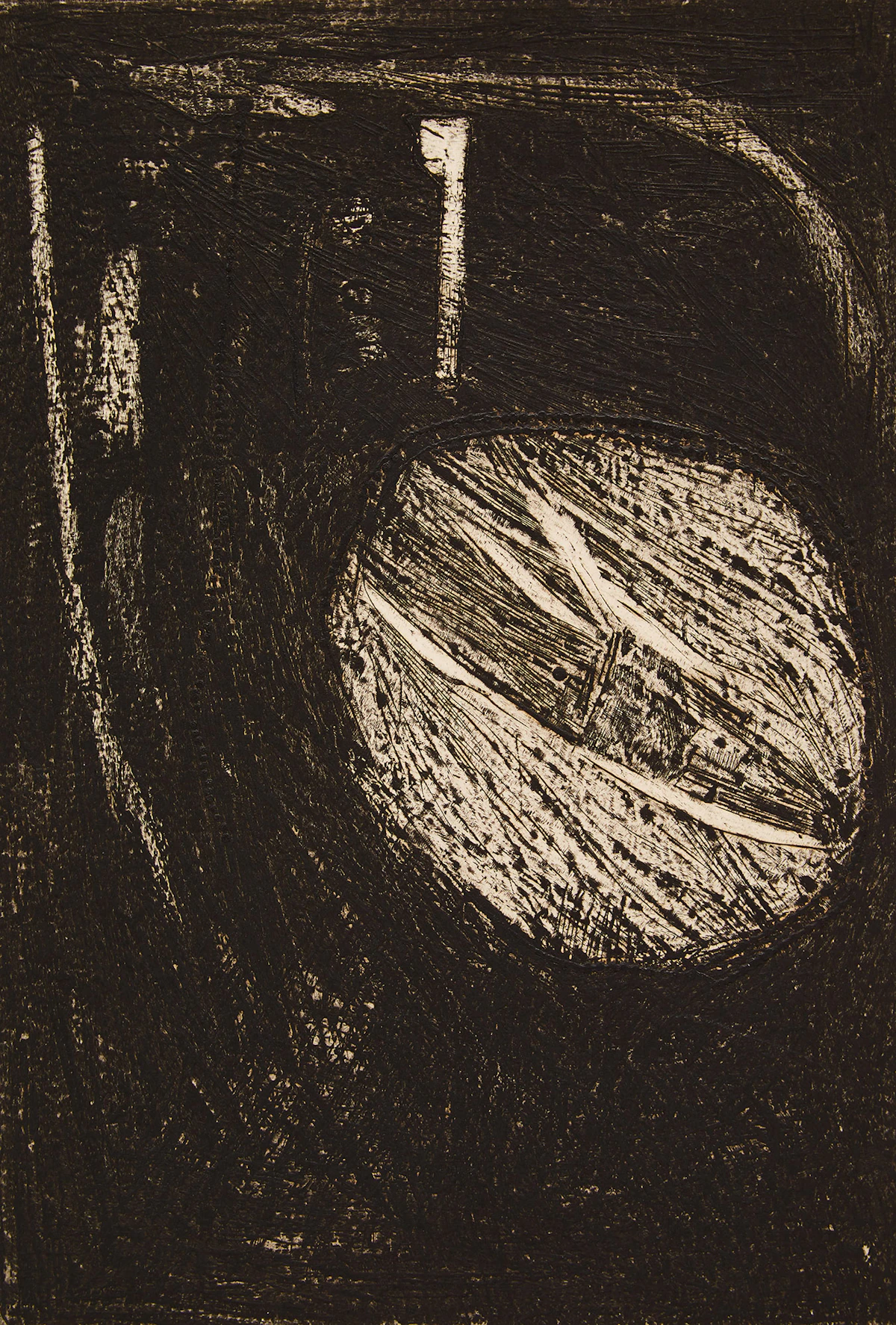 Albert  Dumouchel, L’echo no. 1; Les corbeaux attaquent vos nids, two etchings
