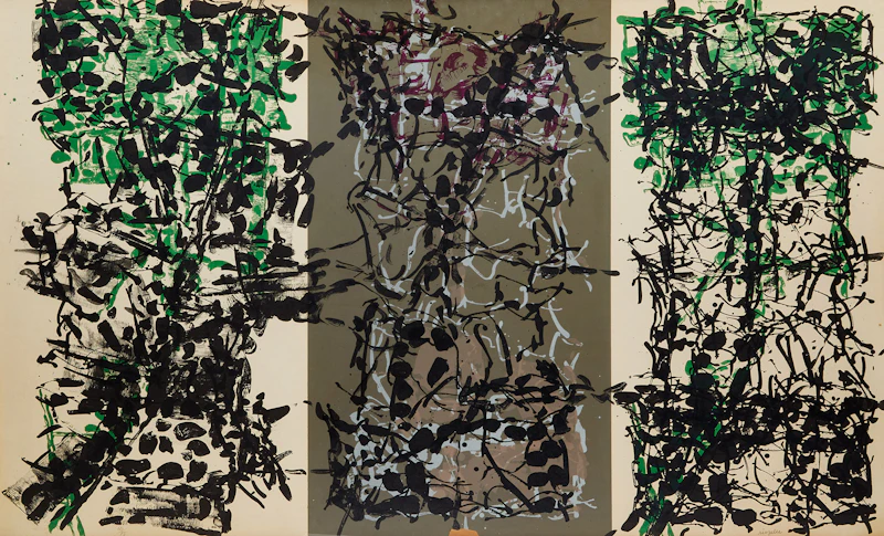 Jean Paul Riopelle, Triptyque gris (1967), colour lithograph
