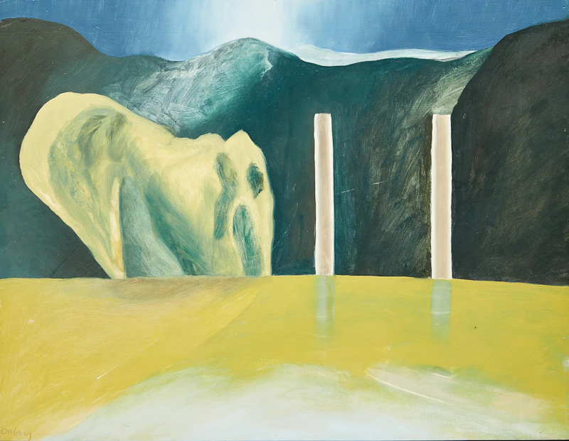 Toni Onley, Two Poles, oil on board