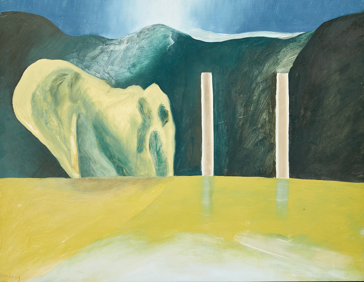 Toni Onley, Two Poles, oil on board, 1970