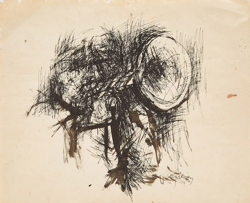 John Graham Coughtry, Horn Player, ink