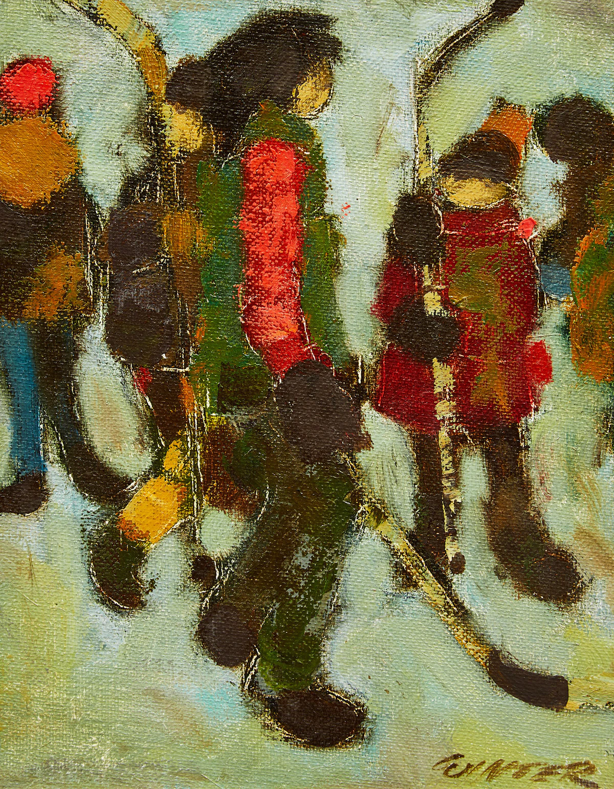 William Arthur Winter, Street Kids, oil on canvas board, 1981