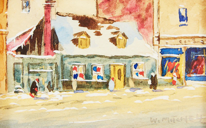 Ye Old-Time Bookstore, St. Catherine Street W, Montreal; Chateau de Ramezay, Montreal; St. Louis Street West, Quebec City by Willard Morse Mitchell