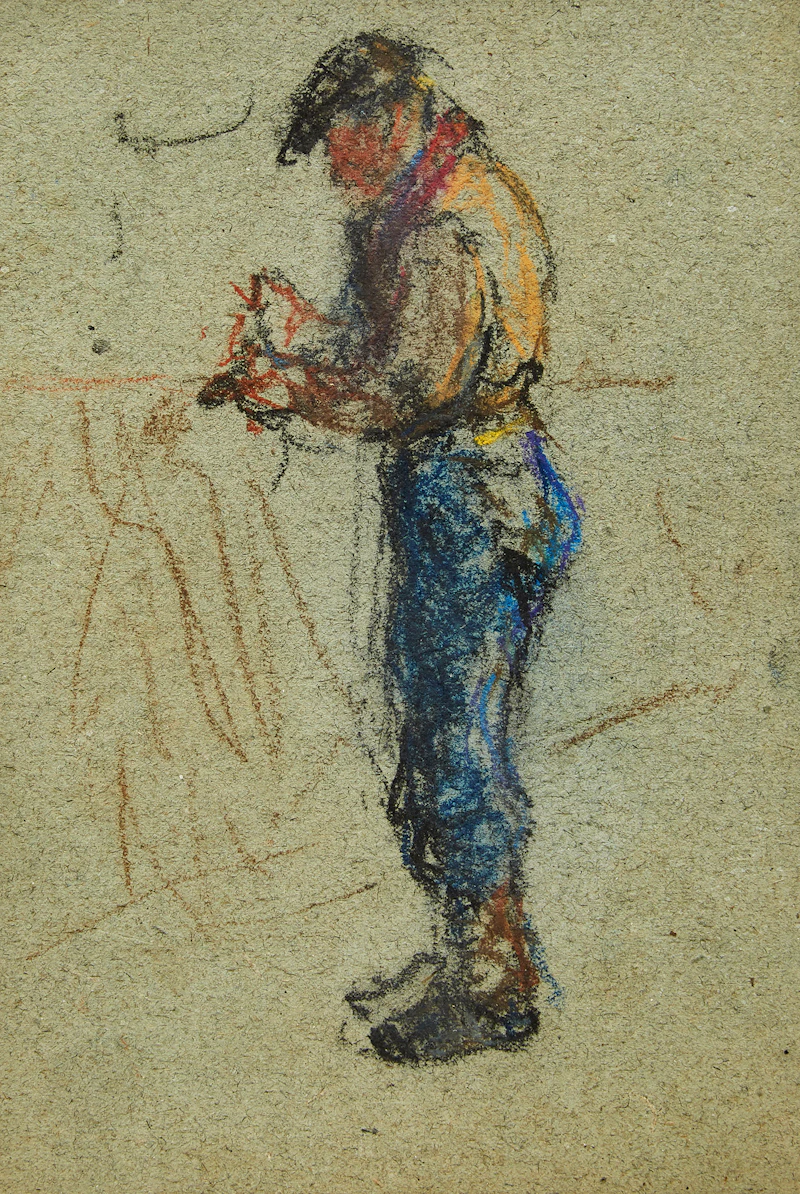 Man with Red Scarf; Man Working by Manly Edward MacDonald