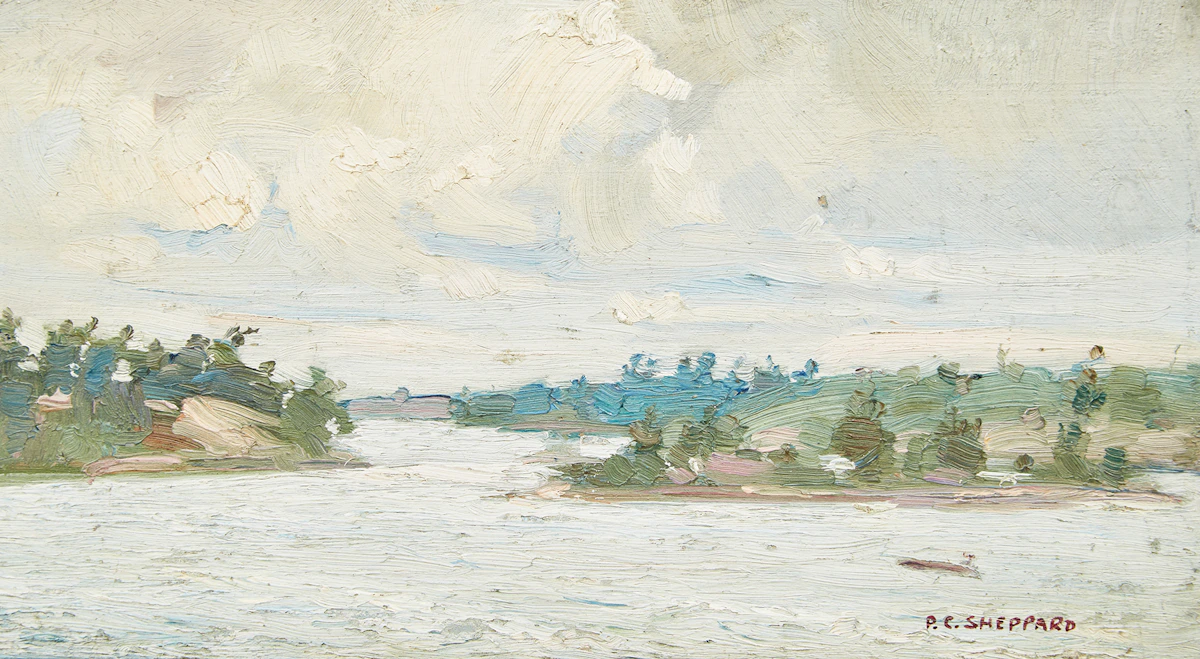 Peter Clapham Sheppard, Cloudy Day on Lake Temagami, oil on board