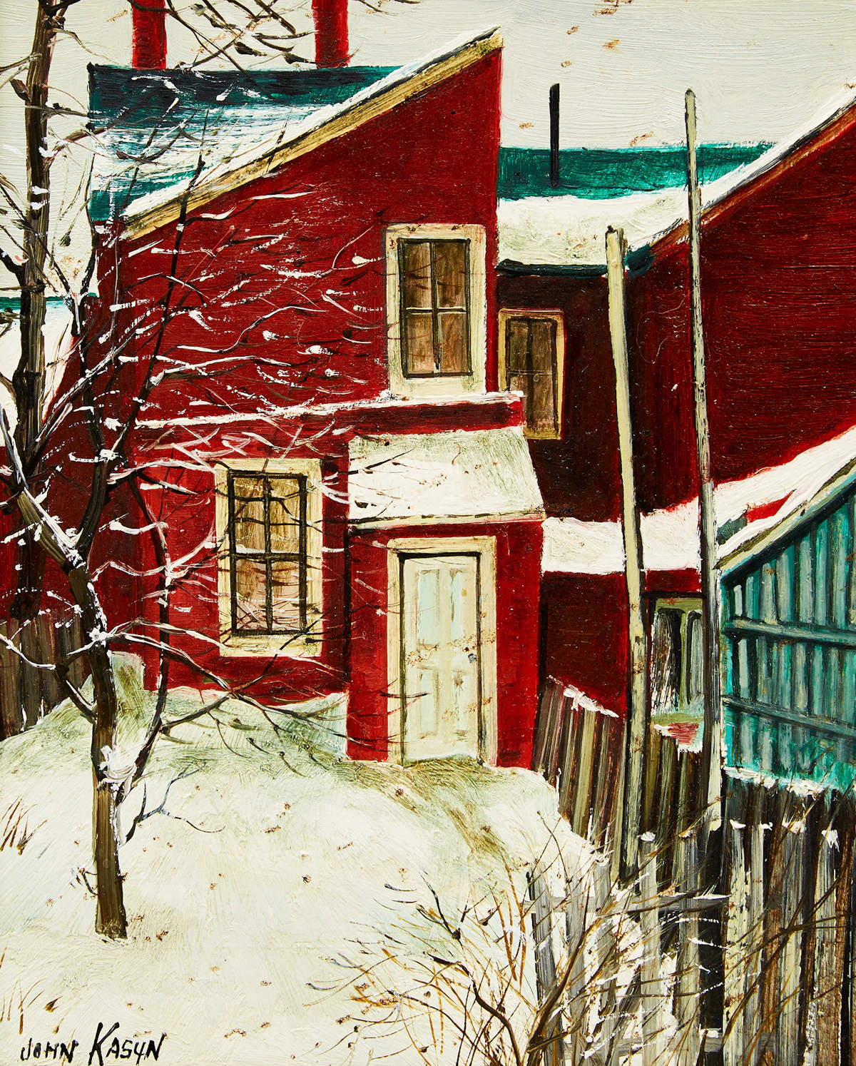 John Kasyn, Hickory Street, oil on board