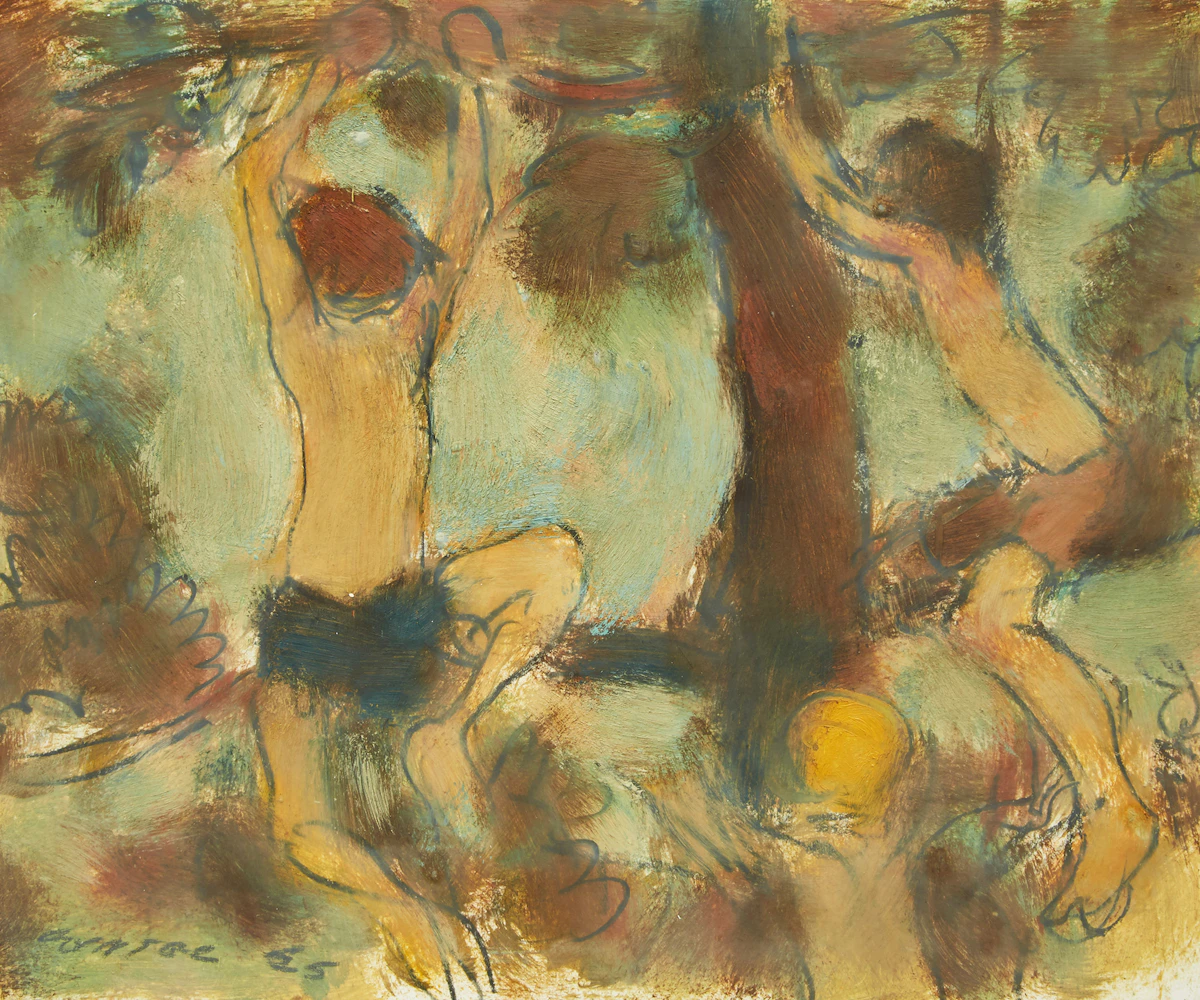 William Arthur Winter, In the Trees, oil on paper, 1955